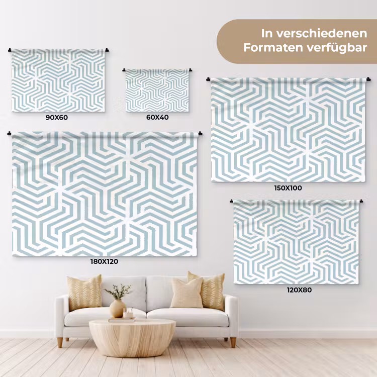 Patroon - Lijn - Design - Groen Wandkleed katoen klein 269 -tsfeer8_DE