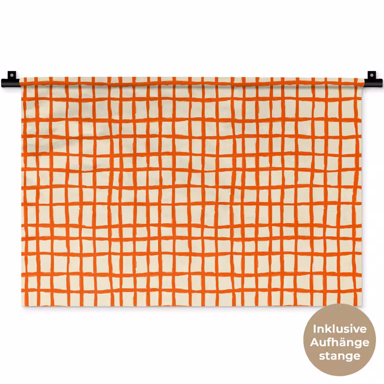 Patroon - Lijnen - Oranje Wandkleed katoen klein 269 -t3d_DE