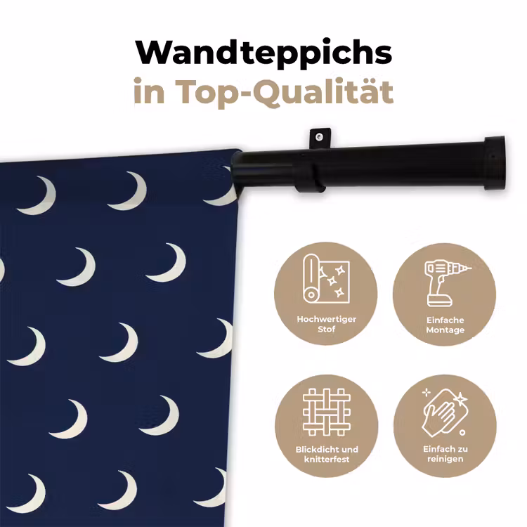 Patroon - Manen - Blauw Wandkleed katoen klein 269 -tsfeer2_DE