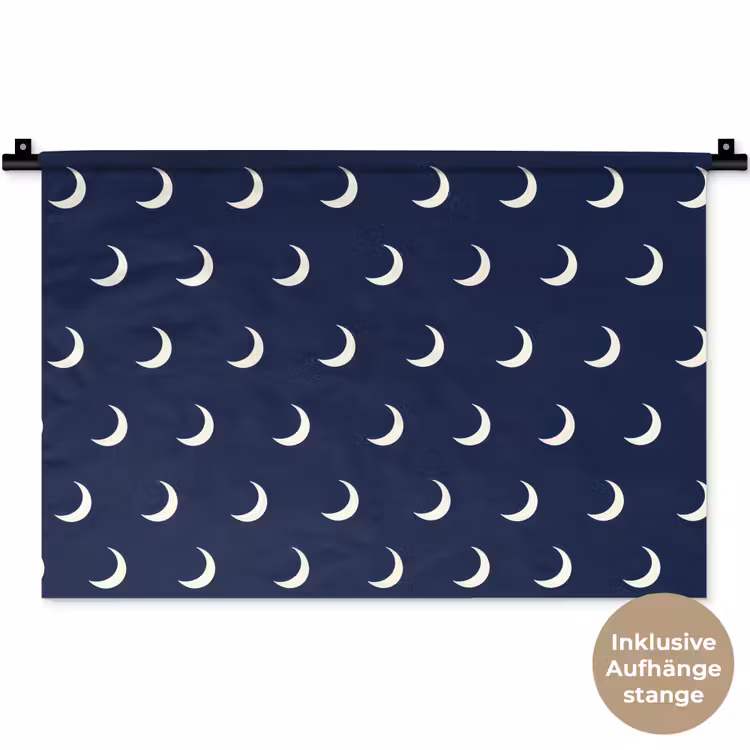 Patroon - Manen - Blauw Wandkleed katoen klein 269 -t3d_DE