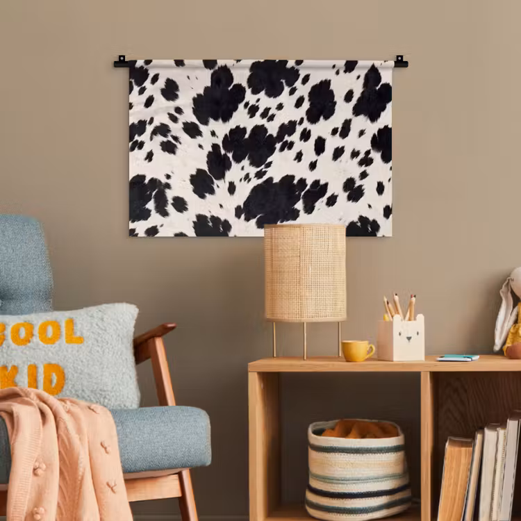 Patroon - Vacht - Zwart - Wit Wandkleed katoen klein -wsfeer4_kind