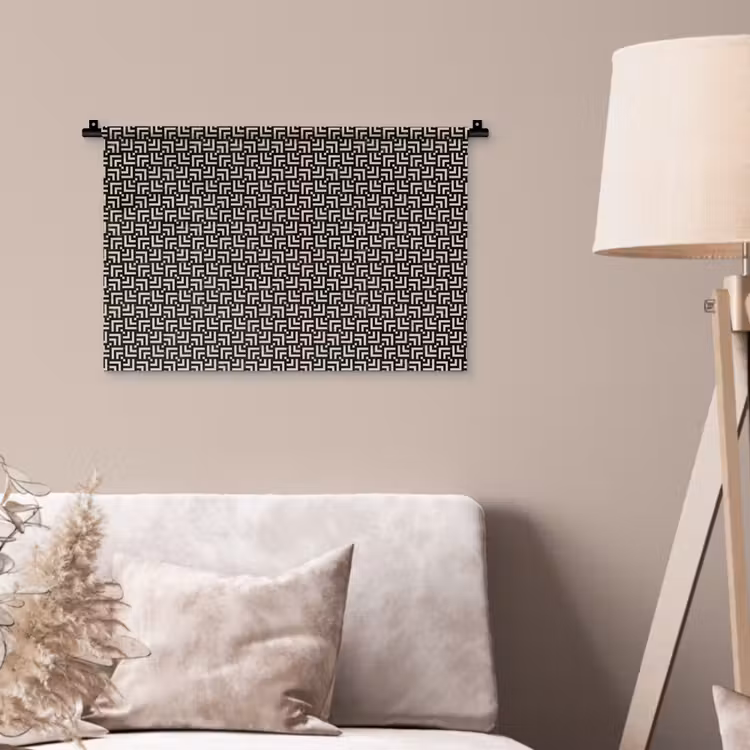 Patroon - Marmer - Zwart Wandkleed katoen klein 269 -sfeer4