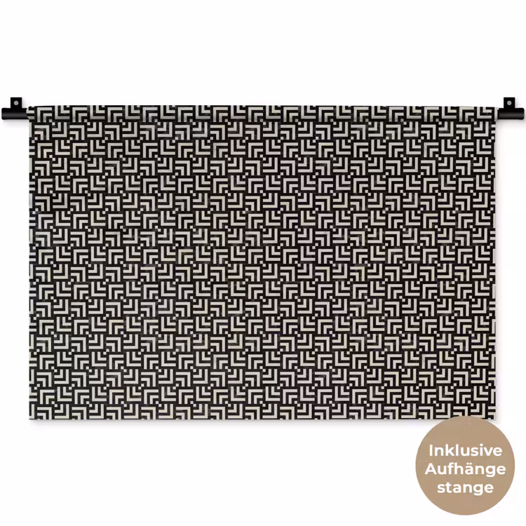 Patroon - Marmer - Zwart Wandkleed katoen klein 269 -t3d_DE