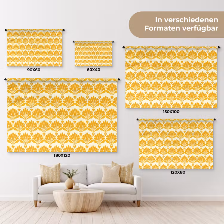 Patroon - Motief - Geel Wandkleed katoen klein 269 -tsfeer8_DE