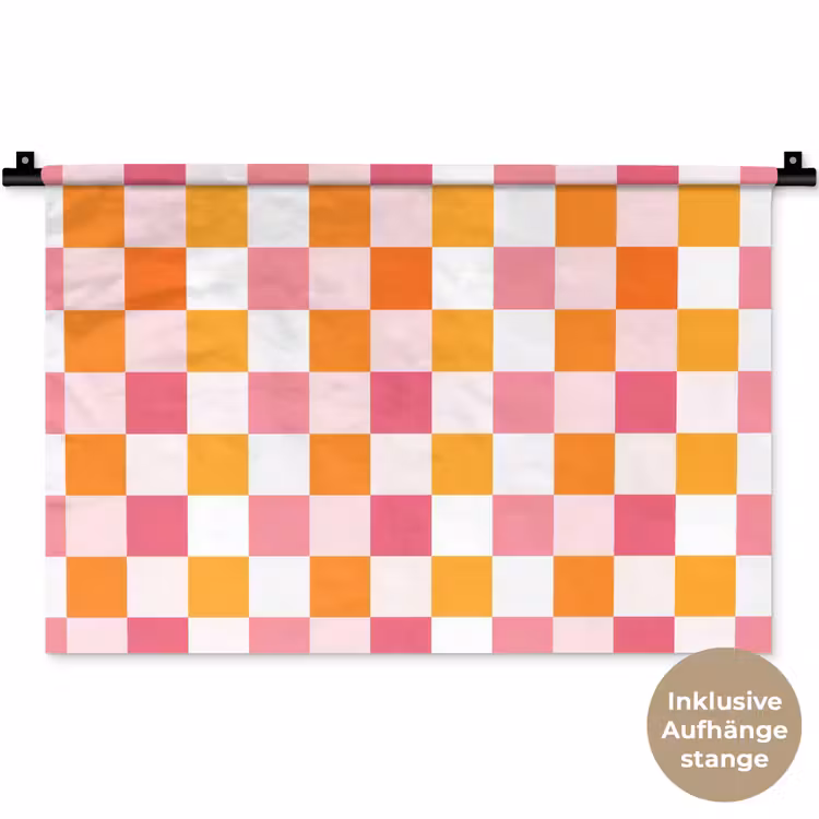 Patroon - Vierkant - Roze Wandkleed katoen klein 269 -t3d_DE