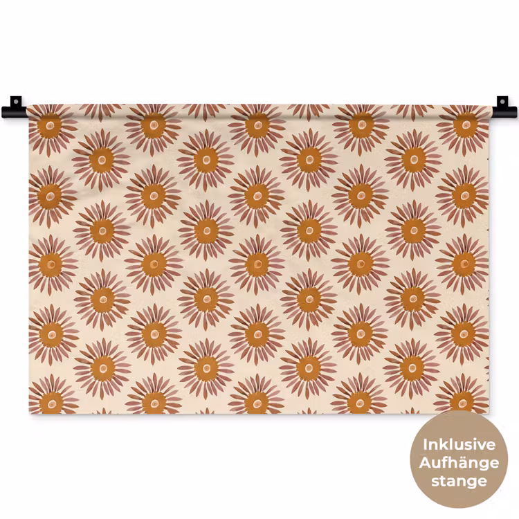 Patroon - Retro - Bruin Wandkleed katoen klein 269 -t3d_DE