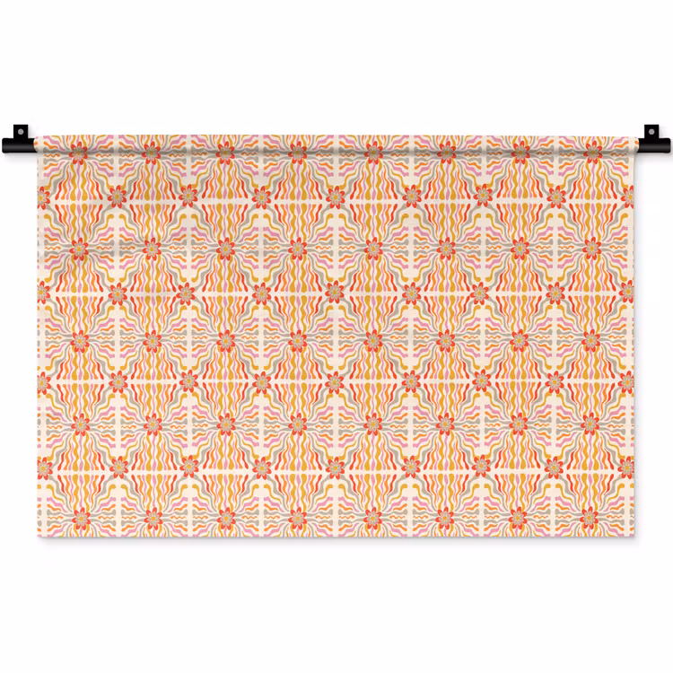 Patroon - Retro - Kleur Wandkleed katoen klein 269 -zz3d