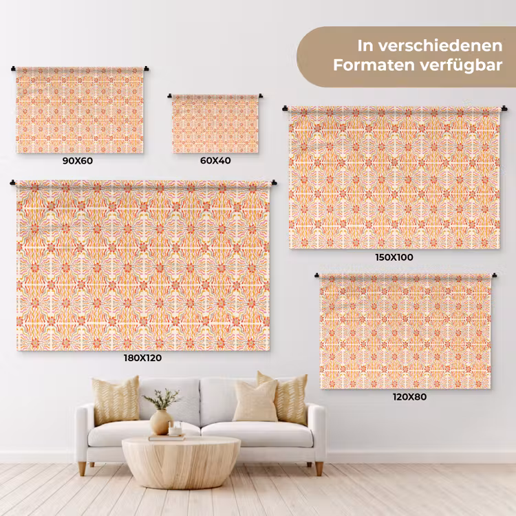 Patroon - Retro - Kleur Wandkleed katoen klein 269 -tsfeer8_DE