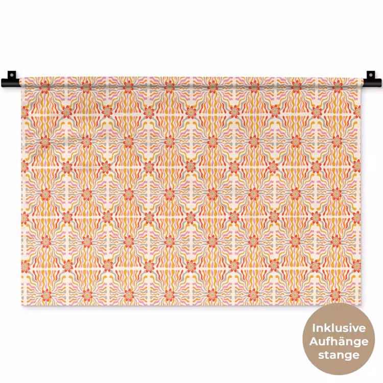 Patroon - Retro - Kleur Wandkleed katoen klein 269 -t3d_DE