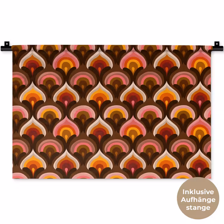 Patroon - Retro - Kleurrijk Wandkleed katoen klein 269 -t3d_DE