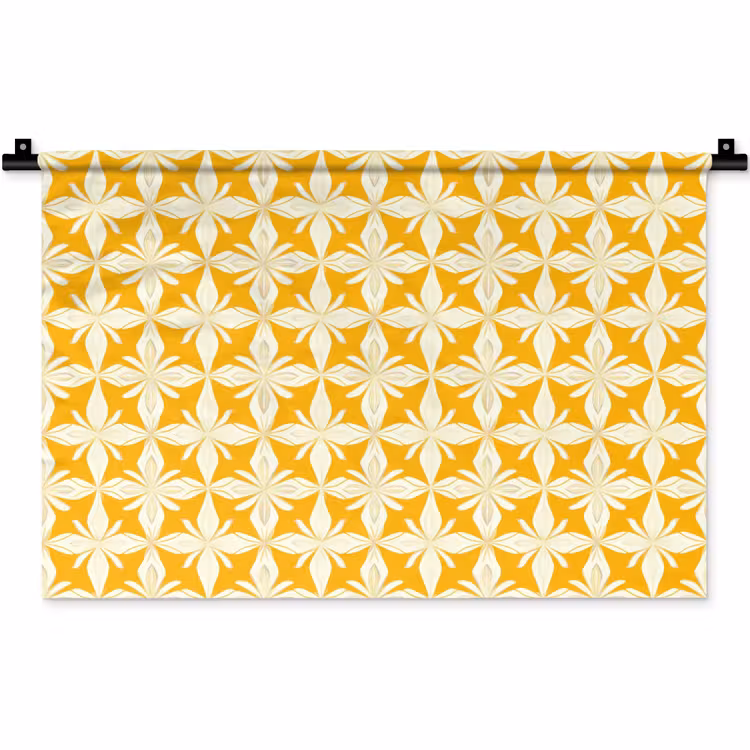 Patroon - Retro - Geel Wandkleed katoen klein 269 -zz3d