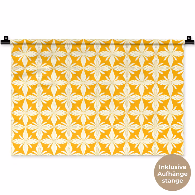 Patroon - Retro - Geel Wandkleed katoen klein 269 -t3d_DE