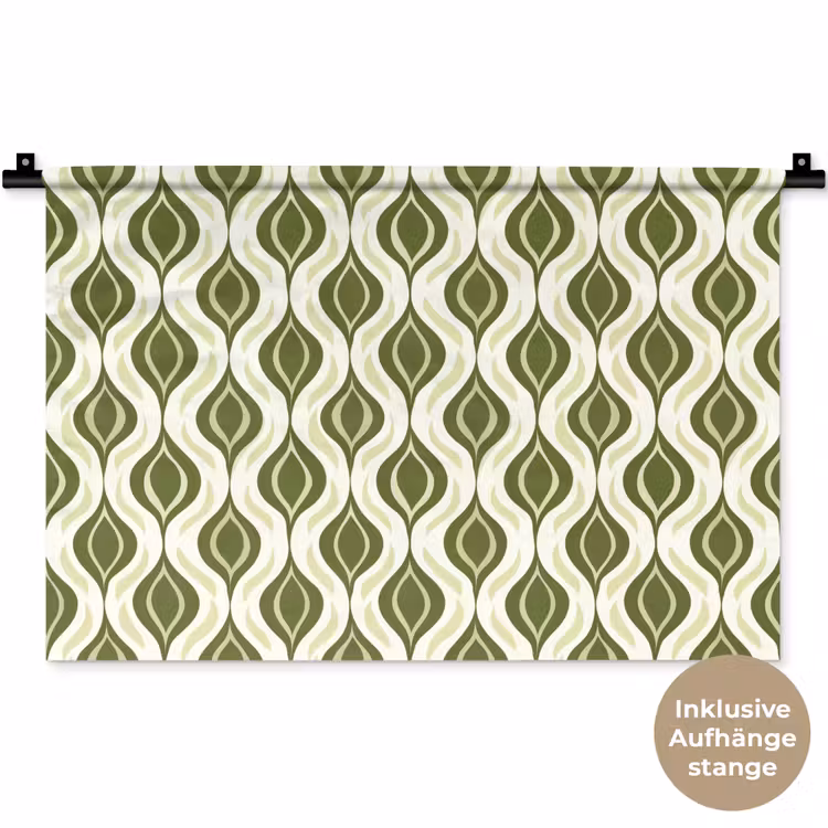 Patroon - Retro - Groen Wandkleed katoen klein 269 -t3d_DE