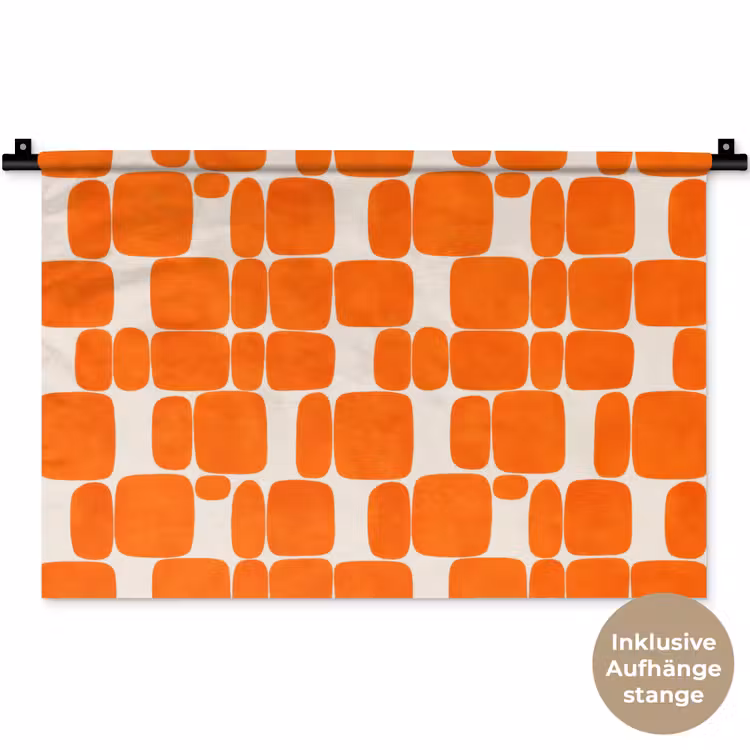 Patroon - Retro - Oranje Wandkleed katoen klein 269 -t3d_DE