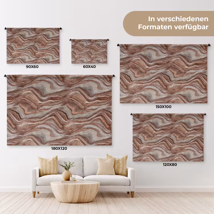 Patroon - Zandsteen - Travertijn Wandkleed katoen klein 269 -tsfeer8_DE
