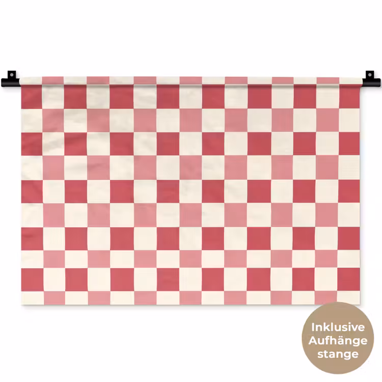 Patroon - Schaak - Roze Wandkleed katoen klein 269 -t3d_DE
