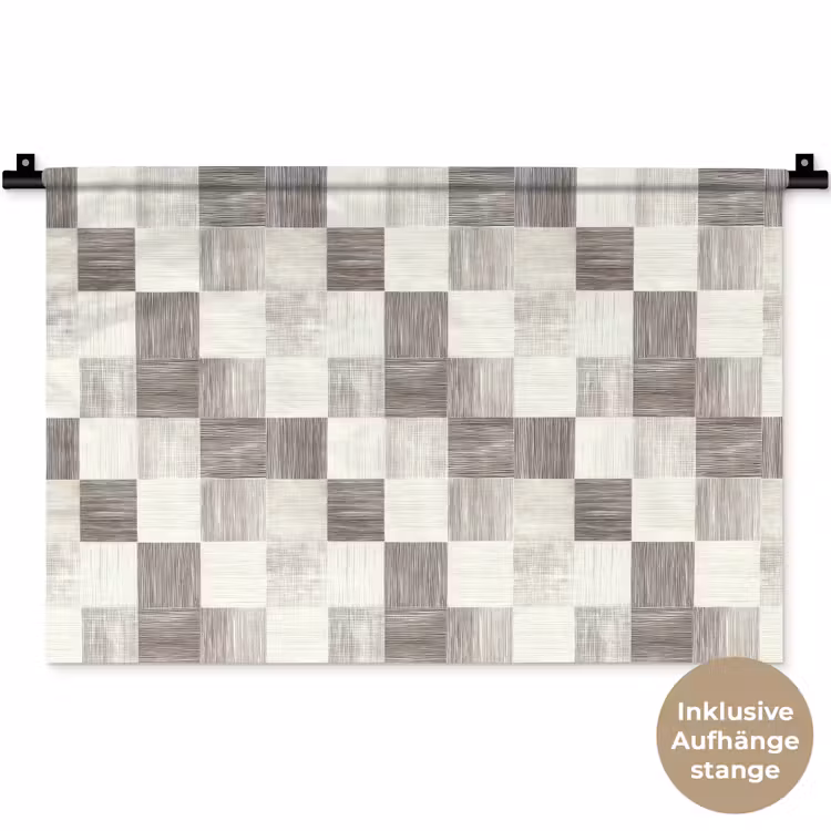 Patroon - Dambord - Houtnerf Wandkleed katoen klein 269 -t3d_DE