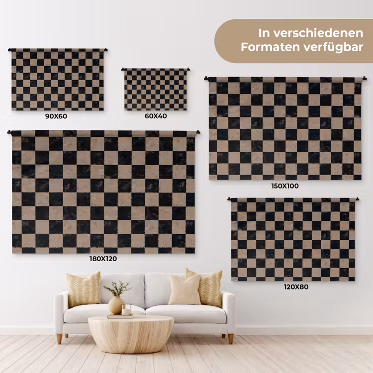 Patroon - Dambord - Marmer Wandkleed katoen klein 269 -tsfeer8_DE