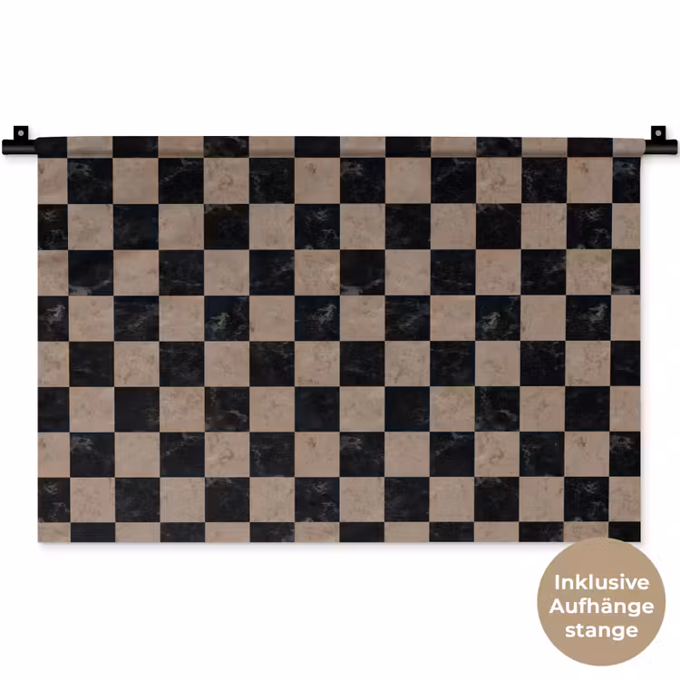 Patroon - Dambord - Marmer Wandkleed katoen klein 269 -t3d_DE