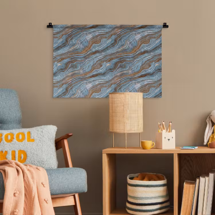 Patroon - Steen - Blauw Wandkleed katoen klein 269 -wsfeer4_kind
