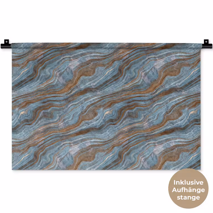 Patroon - Steen - Blauw Wandkleed katoen klein 269 -t3d_DE