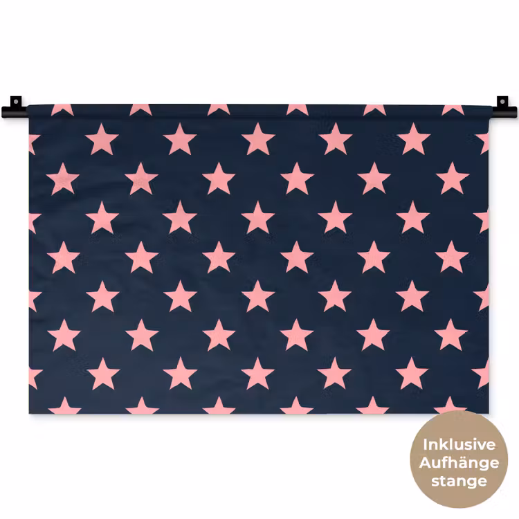Patroon - Sterren - Roze Wandkleed katoen klein 269 -t3d_DE