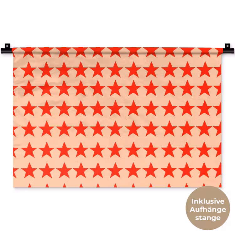 Patroon - Sterren - Rood Wandkleed katoen klein 269 -t3d_DE