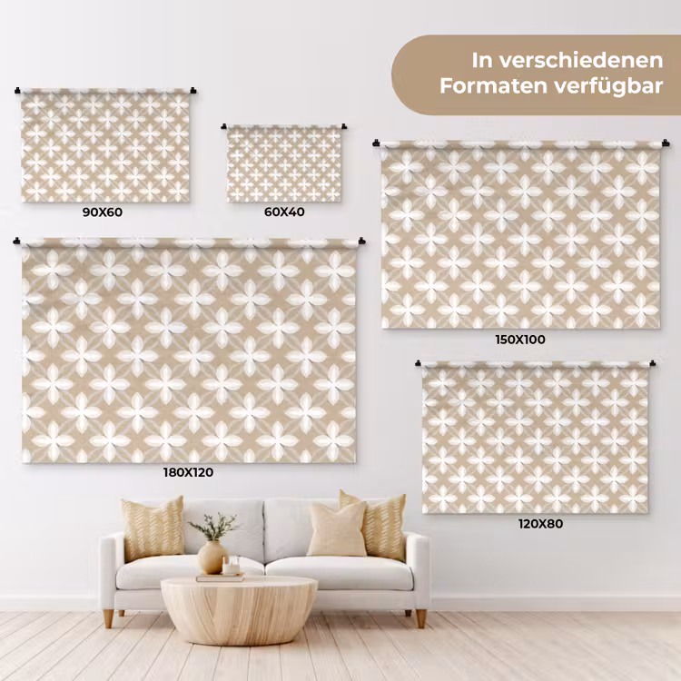 Patroon - Symmetrisch - Beige Wandkleed katoen klein 269 -tsfeer8_DE
