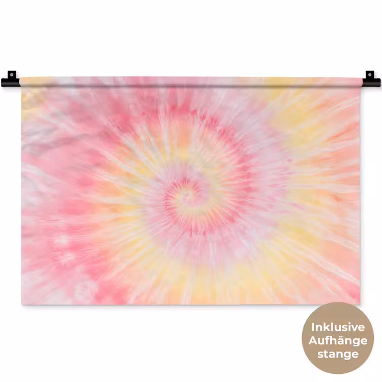 Patroon - Tie Dye - Pasteltinten - Roze Wandkleed katoen klein -t3d_DE