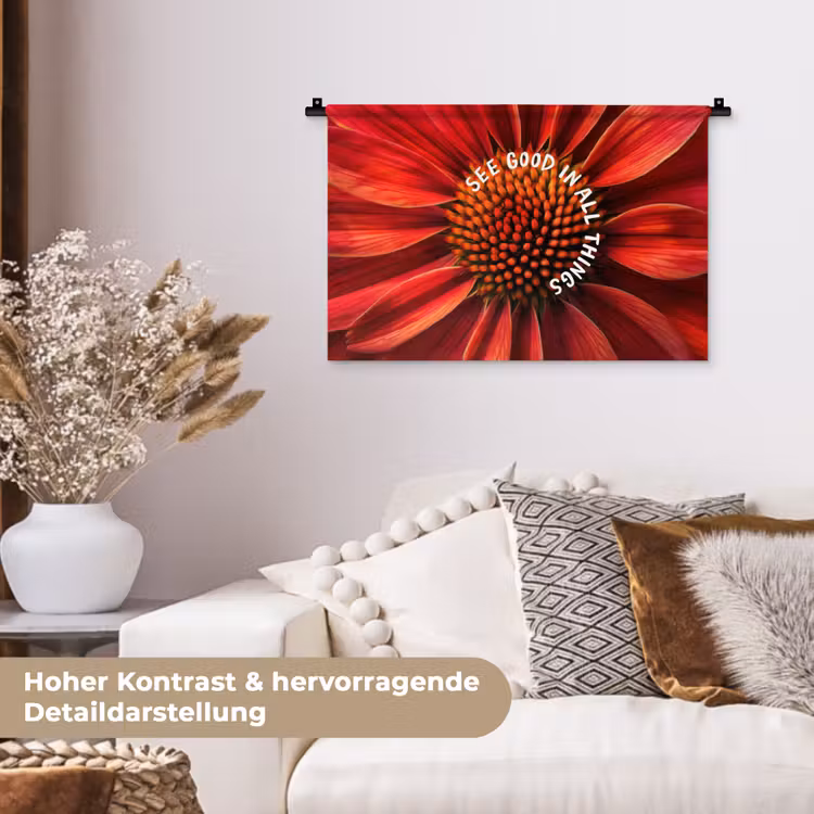Close up - Bloem - Quote - Rood Wandkleed katoen klein -tsfeer1_DE