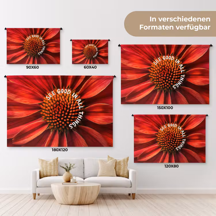 Close up - Bloem - Quote - Rood Wandkleed katoen klein -tsfeer8_DE