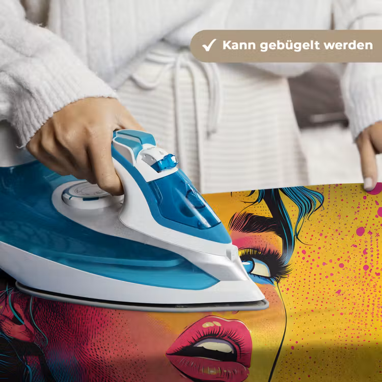 Close-up - Vrouwengezicht - Stippen - Geel Wandkleed katoen klein -tsfeer9_DE
