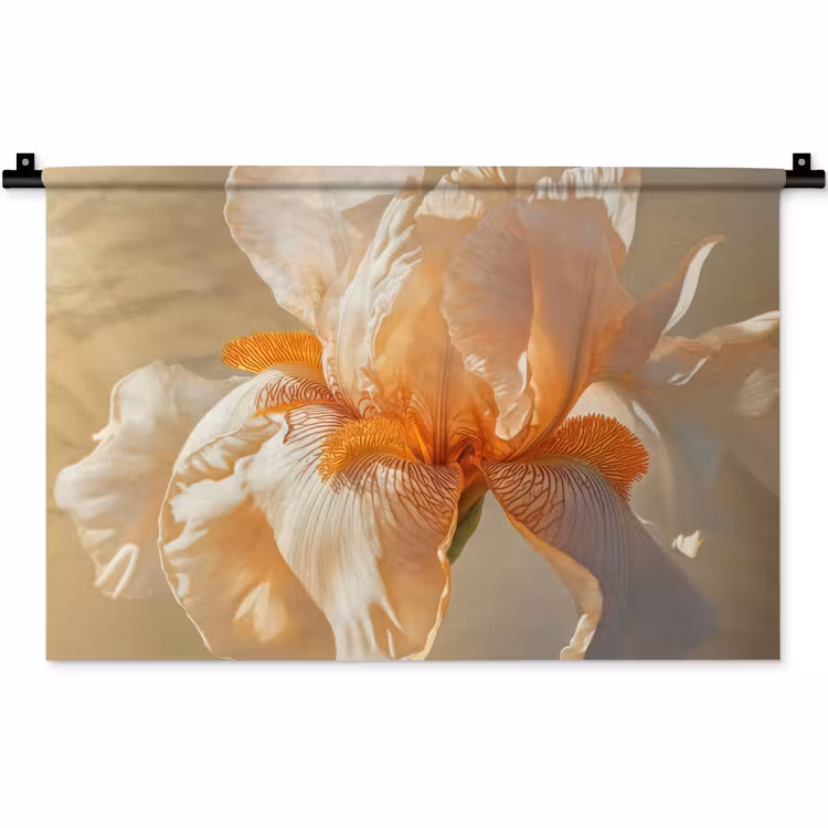 Close up - Oranje - Iris Wandkleed katoen klein -zz3d