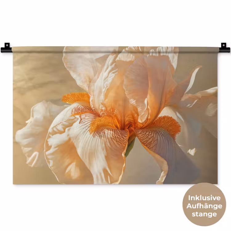 Close up - Oranje - Iris Wandkleed katoen klein -t3d_DE