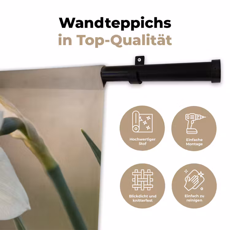 Narcis - Bloem - Minimalistisch Wandkleed katoen klein -tsfeer2_DE