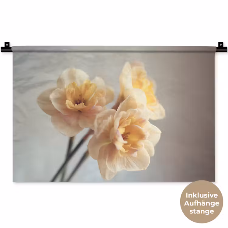 Narcissen - Geel - Bloemblaadjes Wandkleed katoen klein -t3d_DE