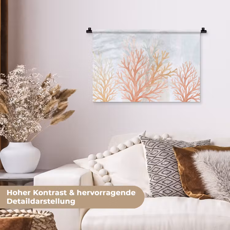 Natuur - Abstract - Aquarel - Organisch - Warm Wandkleed katoen klein -tsfeer1_DE