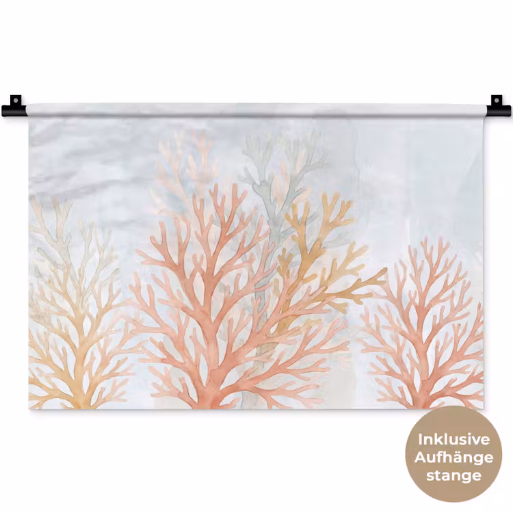 Natuur - Abstract - Aquarel - Organisch - Warm Wandkleed katoen klein -t3d_DE