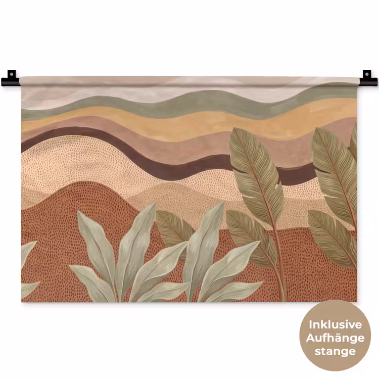 Natuur - Bladeren - Landschap - Abstract - Aardetinten Wandkleed katoen klein -t3d_DE