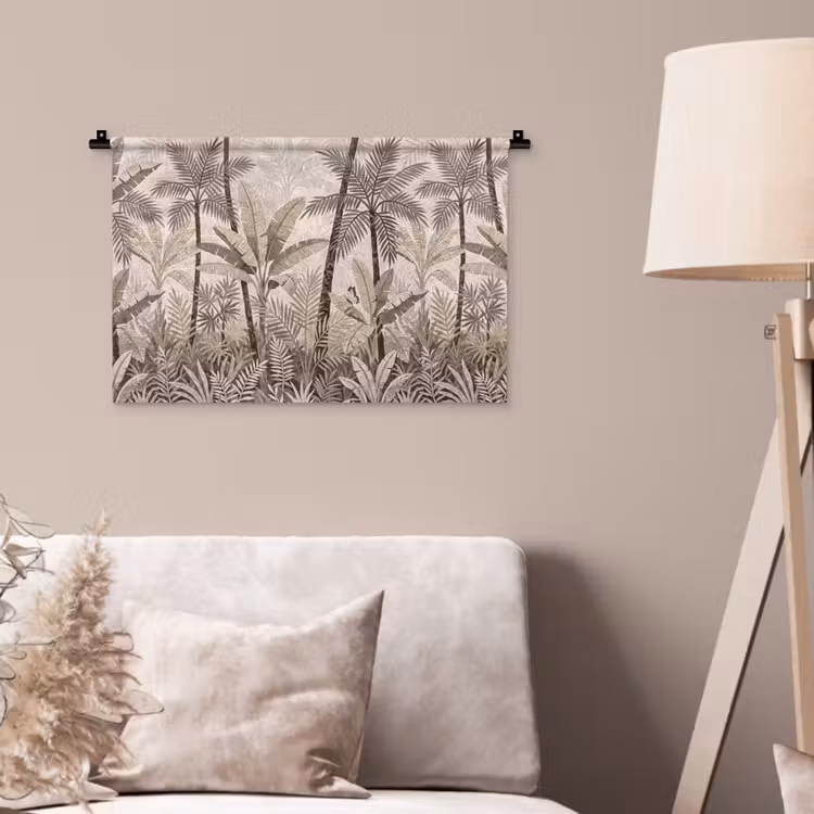 Natuur - Bladeren - Landschap - Mozaïek - Beige Wandkleed katoen klein -sfeer4