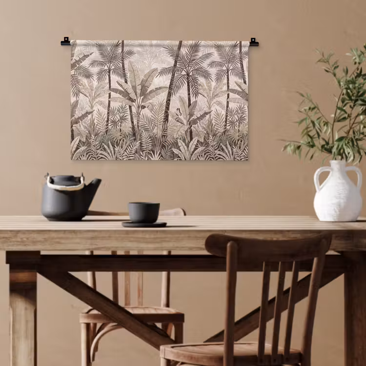 Natuur - Bladeren - Landschap - Mozaïek - Beige Wandkleed katoen klein -sfeer6