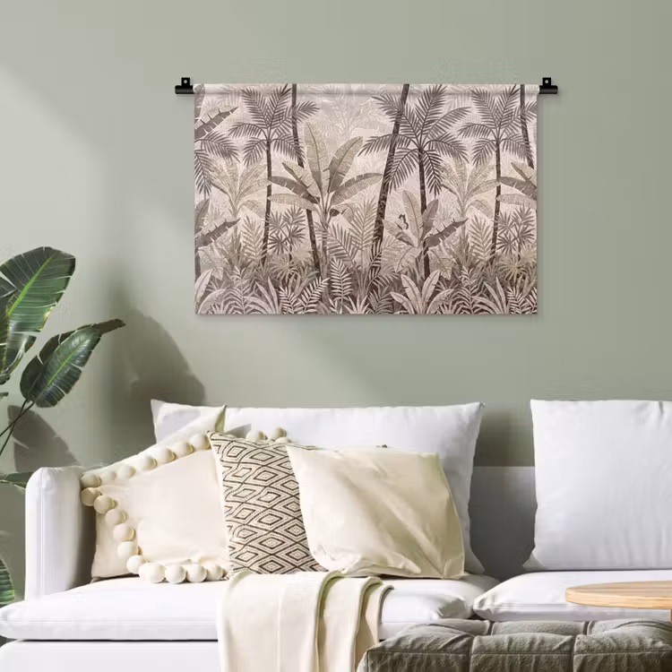 Natuur - Bladeren - Landschap - Mozaïek - Beige Wandkleed katoen klein -sfeer7