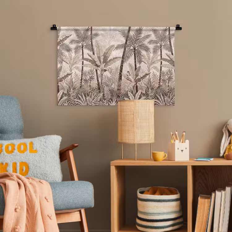Natuur - Bladeren - Landschap - Mozaïek - Beige Wandkleed katoen klein -wsfeer4_kind