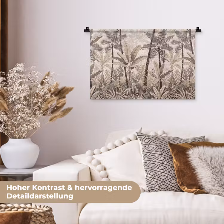 Natuur - Bladeren - Landschap - Mozaïek - Beige Wandkleed katoen klein -tsfeer1_DE