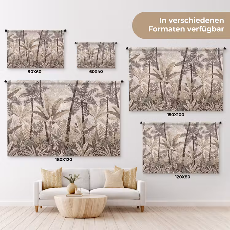 Natuur - Bladeren - Landschap - Mozaïek - Beige Wandkleed katoen klein -tsfeer8_DE
