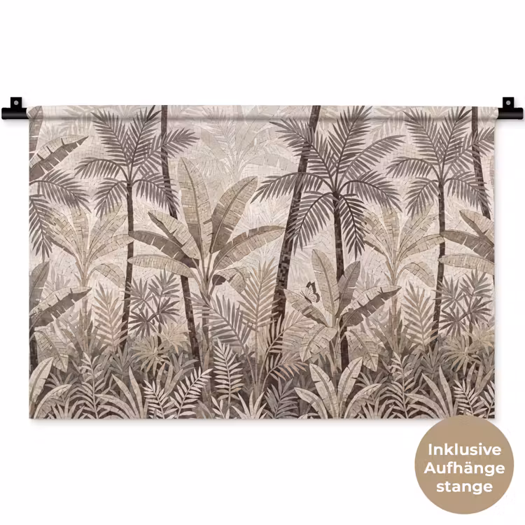Natuur - Bladeren - Landschap - Mozaïek - Beige Wandkleed katoen klein -t3d_DE