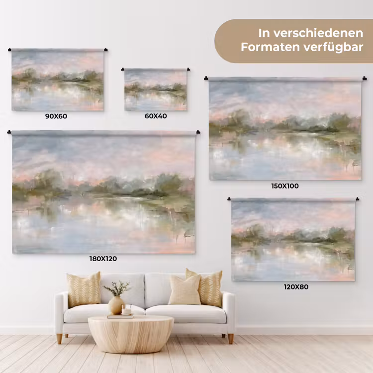 Natuur - Landschap - Abstract - Water - Groen Wandkleed katoen klein -tsfeer8_DE