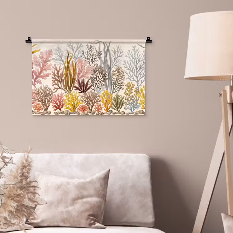 Natuur - Onderwater - Botanisch - Vintage - Kleurrijk Wandkleed katoen klein -sfeer4