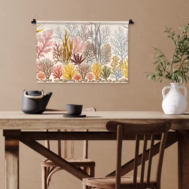 Natuur - Onderwater - Botanisch - Vintage - Kleurrijk Wandkleed katoen klein -sfeer6