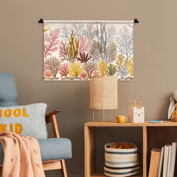 Natuur - Onderwater - Botanisch - Vintage - Kleurrijk Wandkleed katoen klein -wsfeer4_kind